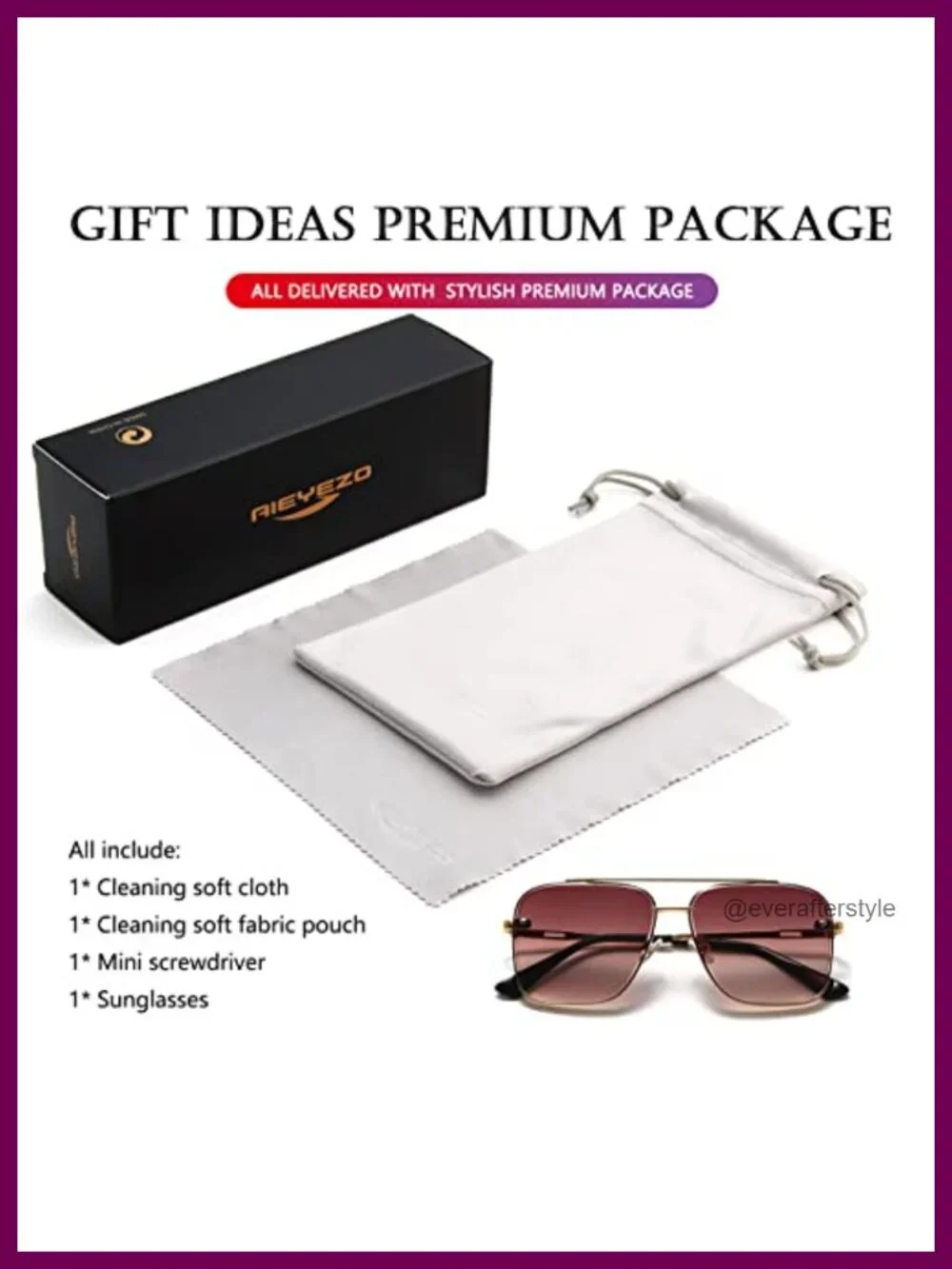 Oversized Square Sunglasses Metal Frame Aviator Gradient Shades